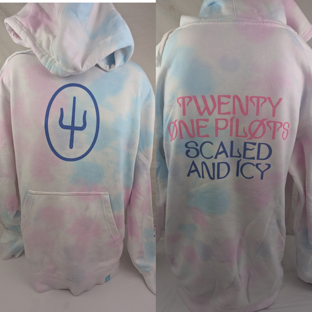 Twenty One Pilots Scaled and Icy Tie Dye 2022  Concert Hoodie Medium Unisex